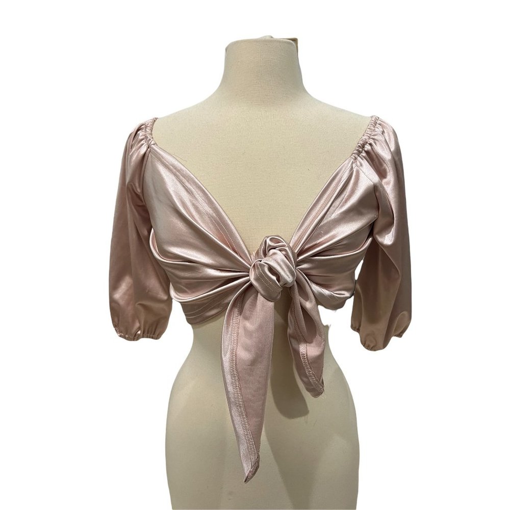 Pastel Pink tie front blouse